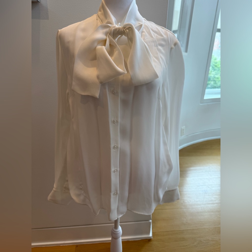 Michael Michael Kors Sheer Bow Blouse – Size S, New With Tags